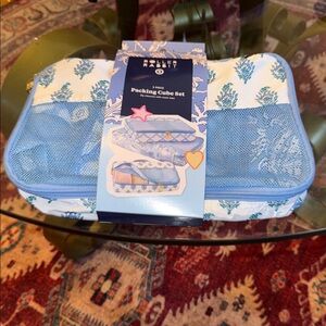 Roller Rabbit Blue and White Floral Packing Cube Set